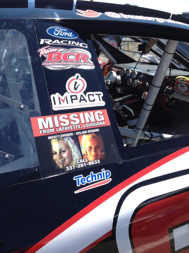 Buster Graham's race car with the Mickey Shunick flyer decal Buster Graham's race car with the Mickey Shunick flyer decal