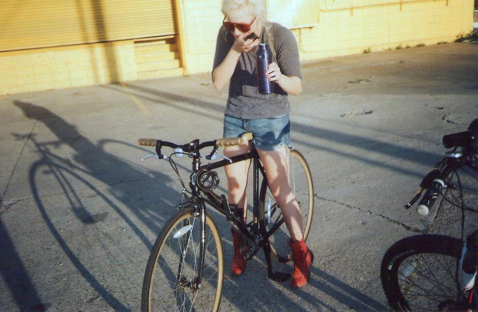 Mickey Shunick on her bike